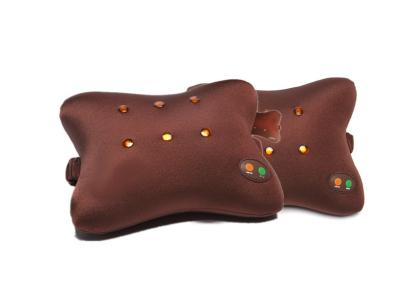 China Spandex microbeads brown Electric Massage Pillow / Magnetic car massage pillow for sale