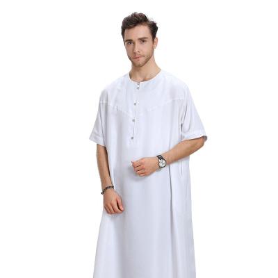 China New Dubai Fashion YMD-TH809# Dubai Sequin Embroidery Islamic Dress Floral Printing Men's Dress India Clothing Muslim Man's Long Dress for sale