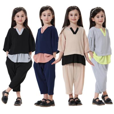 China Fashion YMD-TH610# Fashion Temperament Dubai Sequin Embroidery Loose Muslim Child Muslim Cute Girl Skirts Long Sleeves Fashion Islamic Dresses Long Maxis for sale