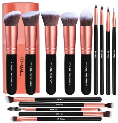 China Wholesale 14 Pcs Soft Pink Glod Cosmetic HY-Mail Up Brush Kit Private Label High Quality Makeup Brushes for sale