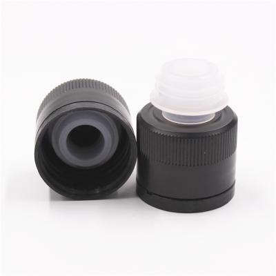 China Non Spill Non Olive Oil Bottle Plastic Caps Black Wholesale With Inner for sale