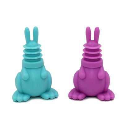 China No Puddle Easter Gifts Food Grade Silicone Sealing Cap Wine Creative Juice Water Bottle Rabbit Reusable Mouth Wholesale for sale