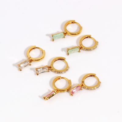 China 2022 TRENDY INS Gold Circle Rhinestone Zircon Dangle Earrings For Woman for sale