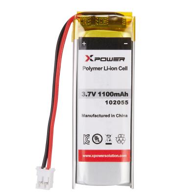 China Toys Xpower 102055 1100mAh 3.7V UL kc Certified Battery Factory Sell Long Lifespan Li Ion Battery Li-Ion Polymer Battery for sale