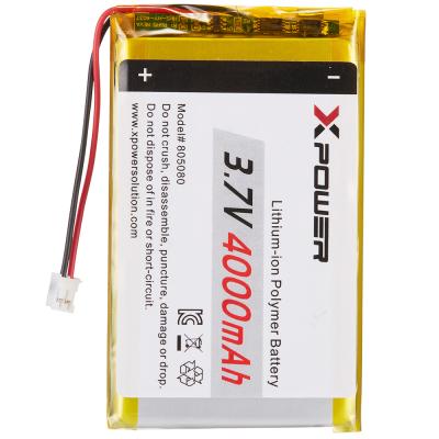 China Toys Xpower High Capacity 4000mAh 3.7V 805080 kc Lithium Ion Batteries Lipo Battery for sale