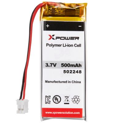 China Toys XPOWER UL Certified 502248 1.85wh Lipo Batteries 3.7V 500mah Lithium Polymer Battery For Mini Sport Speaker for sale