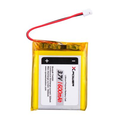 China Rechargeable GPS Tracker 704050 3.7V 1600mah Lithium Polymer Battery For LED for sale