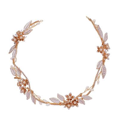 China Bridal Bridesmaid Tiara Women Headband Pretty Lady Wedding Hair Vine Headpiece Accessories Trendy Rhinestone Freshwater Pearl for sale