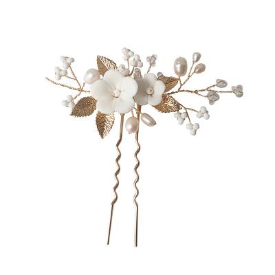 China New Elegant Romantic.Vintage.Garden Hair Accessories Handmade Porcelain Flower Wedding Bridesmaid Bridal Headpiece for sale