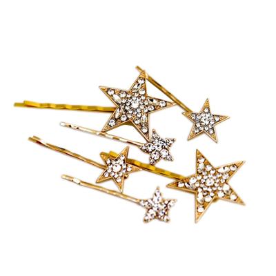 China Romantic. Vintage.Garden Korea Unique Styles Bridal Hair Bobby Pin Star Hairpins Shiny Wedding Star Rhinestone Hairpin Set for sale