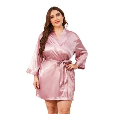 China QUICK DRY Women Plus Size Wedding Long Robe Satin Bathrobe Sleepwear Bridesmaid Gift Party Morning Bridal Robe for sale