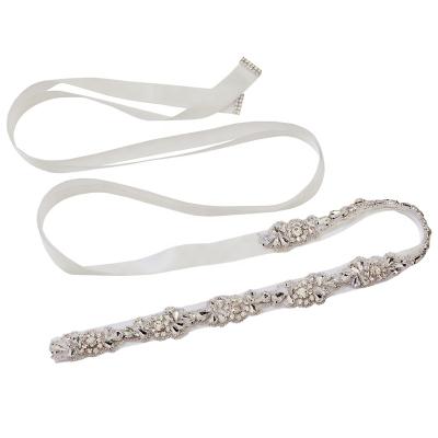 China Luxury Hair Band Flatback Rhinestone Bridal Belts Party Prom Accessories Sash Wedding Bridal Sash for sale