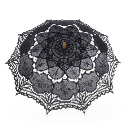 China Vintage Victorian Handmade Bridal Shower Umbrella Lace Parasol Wedding Outdoor Bridal Umbrella for sale