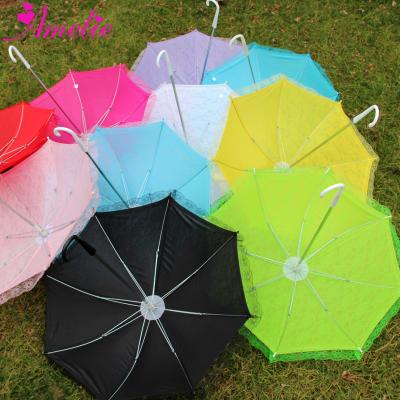 China Gothic Baptism Supplies Baby Shower Party Decoration Toddler Size Mixed Colors Lace Up Umbrellas for sale