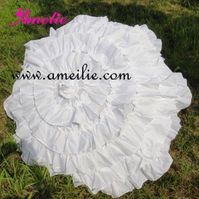 China Large Size Victorian Sun Parasols Outdoor Ruched Umbrella Victorian Handmade Couture Wedding for sale