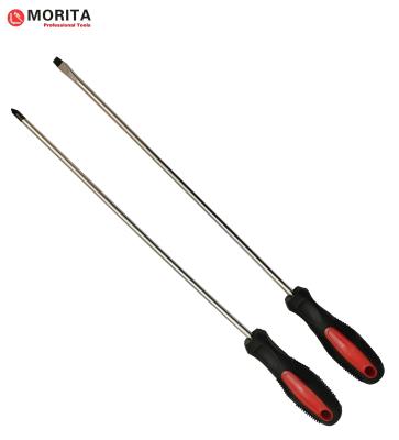 China Long Reach Screwdrivers 2 Pack Pozidriv And Flat Head Magnetic Tips Ergonomic Handles 300mm for sale