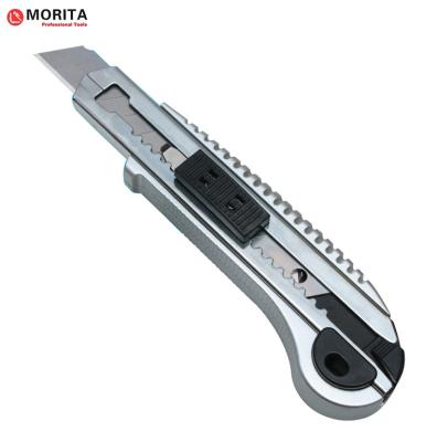 China Snap Off Blade Utility Knife Alloy Steel & ABS SK5 Spare Blades With Blade Lock System Tool-Free Blade Change Syste for sale