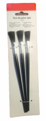 China Smooth Plastic Handle Pipeline Tools Flux Brush Black Plastic Handle 3 Pcs for sale