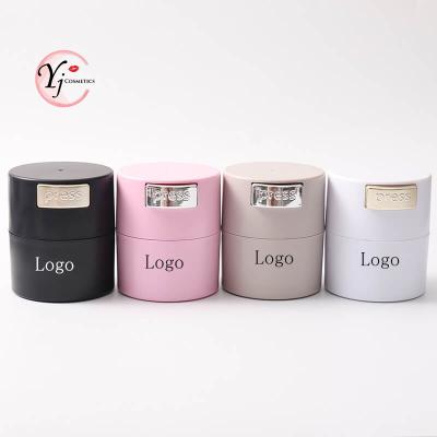 China New Arrival Sealed Airtight Jar/Reservoir Grafting Eyelash Vacuum Glue Storage Tank Container With Gold Button 8*7cm for sale