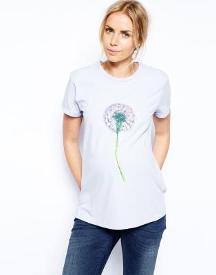 China Holiday t shirt colorful pregnancy maternity clothing in dandelion printed for sale