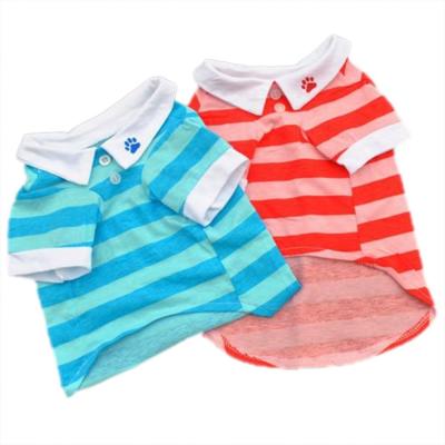 China colorful Stripe Pet Puppy Summer Shirt Pet Clothes Vest T Shirt for sale