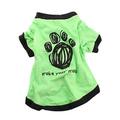 China green Pet Puppy Summer Shirt Pet Clothes T Shirt with printing for sale