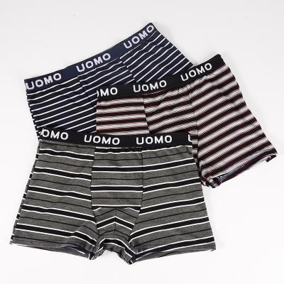 China Wholesale Customized Sexy High Quality Men's Boxers Cotton Briefs Antibacterial Stripe for sale