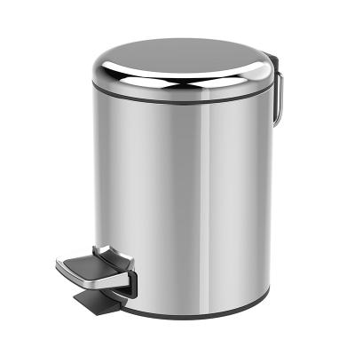 China Sustainable Recyclable Pedal Bin Oval Stainless Steel With Soft Close Mirror Finished 3L/5L/12L/20L/30L for sale