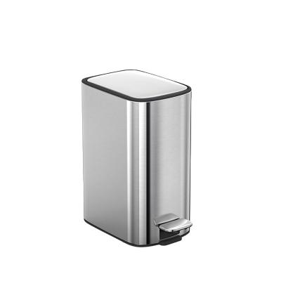 China Sustainable Recycle Stainless Steel Gently Close Square Trash Can 11.5L / 18L / 28L / 2*11.5L for sale