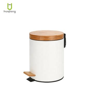 China Sustainable Household Bamboo Surface Treatment 3L/5L Waste Bins Small Trash Bin Hot Selling Bamboo Lid for sale