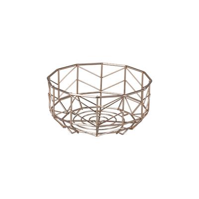 China Creative Nordic Iron Art Fruit Basket Viable STORAGE BOWL METAL Fruit Basket Metal Copper Wiring Iron for sale