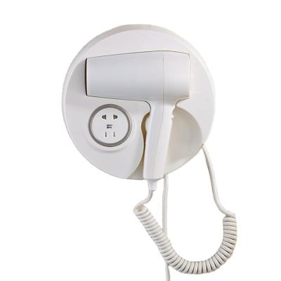 China FANREIGN Hair Dryer Wall Mounted Hair Dryer Hotel Round ABS Plastic Wall Mounted Hair Dryer With 110V Or 220V Shaver Plug for sale