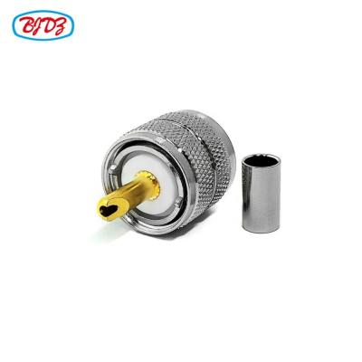 China RF Coaxial Cable LMR195 Connector UHF Male PL259 Plug Connector Crimp For LMR195 Coaxial Cable for sale