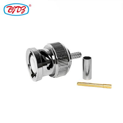 China RF RF Connector BNC Male Plug Crimp For RG174 Coaxial Cable for sale