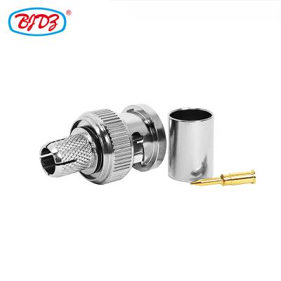 China Chinese Manufacturer BNC Male RF Crimp Connector For RG6 Cable Connector for sale