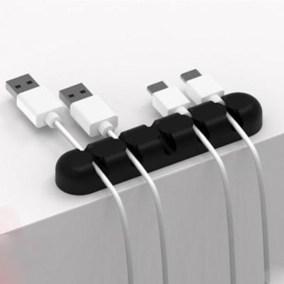 China Cable Wire Rope Management Silicone Cable Holder Clips Cable Organizer Cord Wire Management Charging Wire Desktop Storage for sale