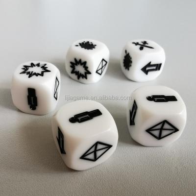 China Eco-Friendly Custom Game Figures Custom Hexagon Dice With Engraved Logo For Board Game for sale