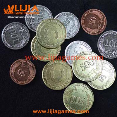 China Custom Made Eco-Friendly Custom Metal Coin Game Token Game Pieces For Hobby Games for sale