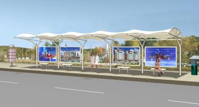 China Outside Metal Bus Stop Shelter Large Canopy Tent For Bus Station for sale