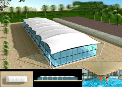 China Waterproof Swimming Pool Tensile Shade Structures PVDF Membrane Long Span for sale