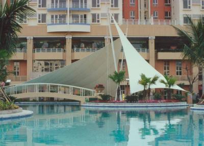 China Triangle Shape Swimming Pool Tents Canopy With Tensile Membrane Structures for sale