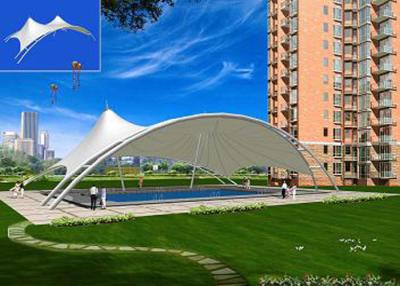 China Large Swimming Pool Shade Canopy , Pool Fabric Canopy Structures Architecture for sale