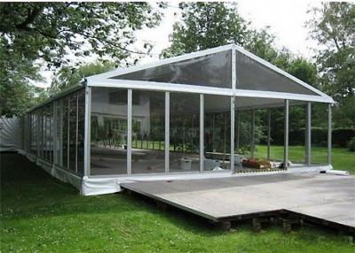 China Aluminum Frame Clear Span Tents Transparent Wedding Tent With Glass Sidewalls for sale