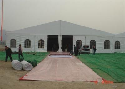 China Durable Outdoor Warehouse Tents , Temporary Fabric Structures With Clear Window for sale