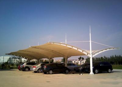 China Two Side Safety Car Park Shades , Cantilever Shade Structures Tensile Membrane for sale