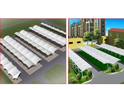 China Large Metal Car Parking Shed Two Sided , Car Wash Shade Structures Permanent for sale