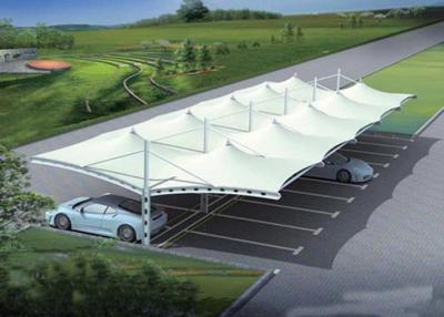 China UV Protection Double Car Canopy Car Parking Tensile Structure For Sun Shade for sale