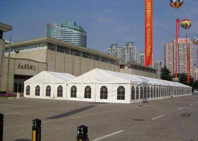 China Gazebo Trade Show Tent , A Word Shape White Marquee Tents 10M X 60M Length for sale