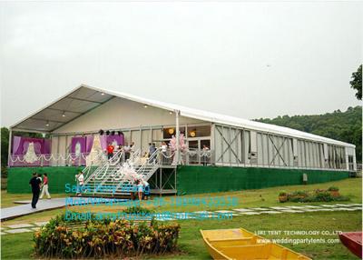 China 3-50 Clear Span Tents , Big Canopy Party Wedding Marquee Aluminum Tent With Colorful Linings for sale