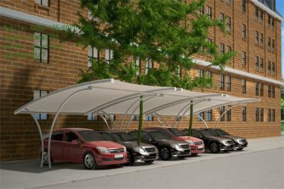 China PVDF Tensile Membrane Structure Car Packing Double Car Canopy With Professional Special Design for sale